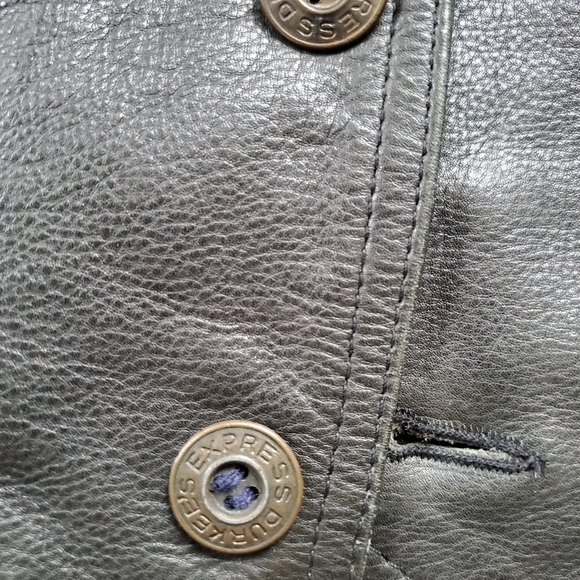 Black Leather Vest- Men's - Picture 4 of 4